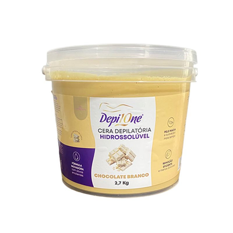 Cera Depilatória Hidrossolúvel Chocolate Branco DepiOne 2,7Kg